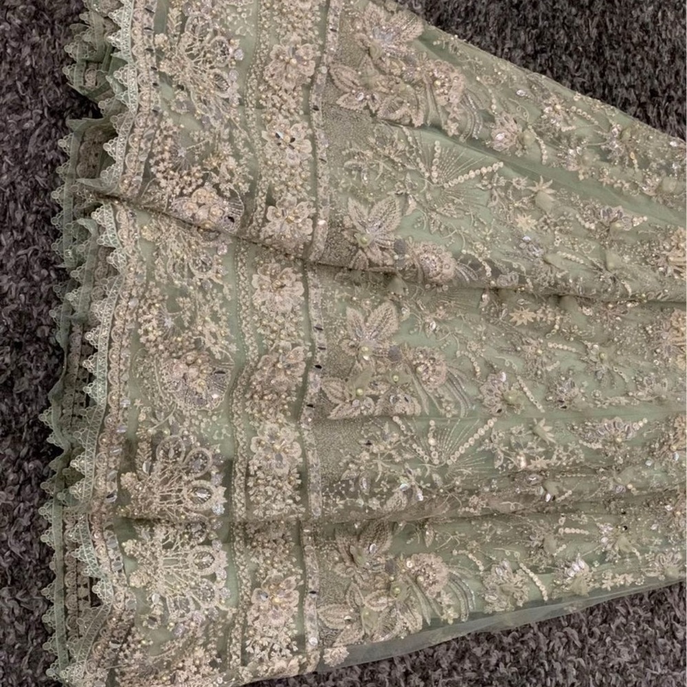 Desi Pistachio Green Gown - Picture 4 of 6